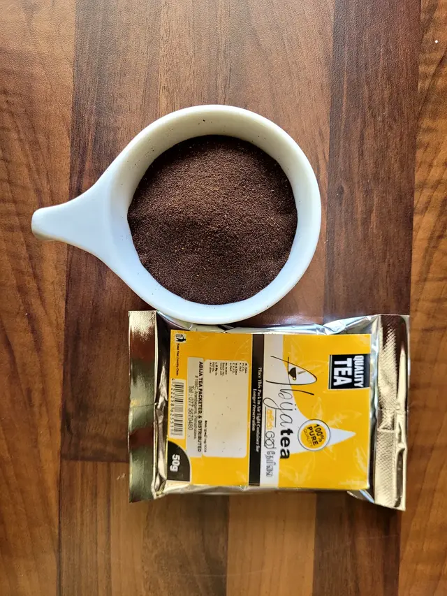 Black Dust Tea with its Abija packaging